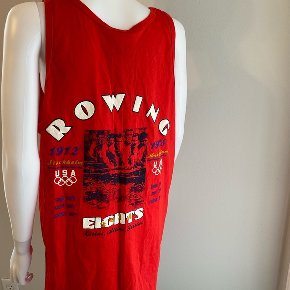 Vintage/Retro USA Olympic Brand Apparel NWT Men Red Tank SZ XL Rowing Eights - Picture 6 of 12